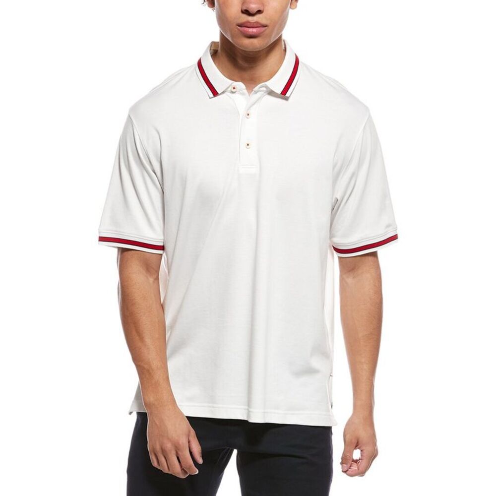 Ashworth Mens  The Original Innovation Interlock Polo Shirt, White